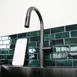 Essebagno Mitigeur de cuisine gun métal avec douchette Architek