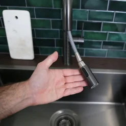 Essebagno Mitigeur de cuisine gun métal avec douchette Architek