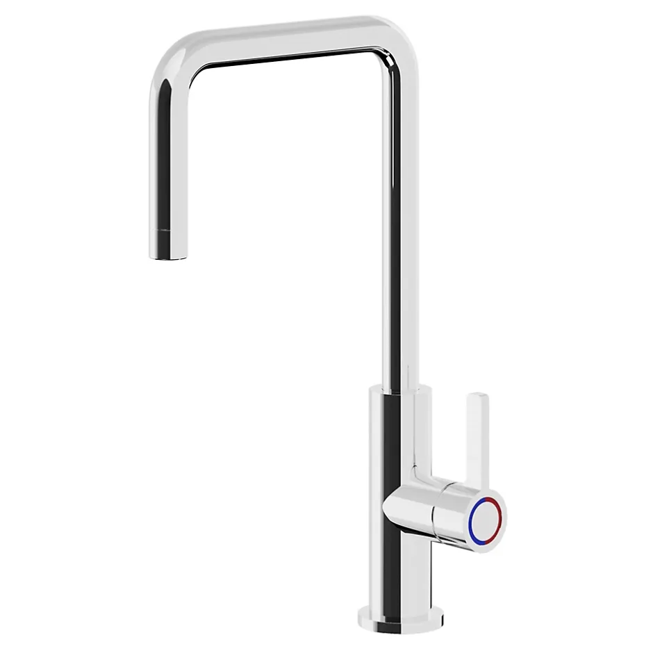 GoodHome Mitigeur de cuisine laiton effet chromé Kamut* Evier Et Robinet De Buanderie