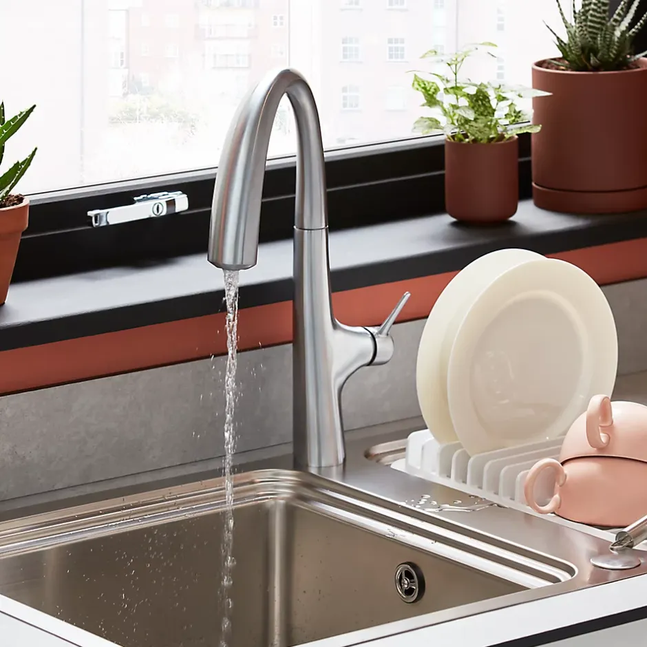GoodHome Mitigeur de cuisine laiton brossé Edulis
