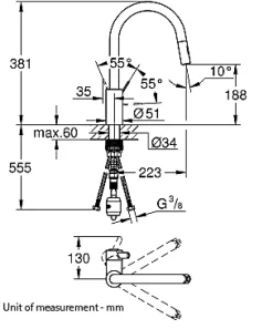 Grohe Mitigeur de cuisine medium chromé avec douchette* Evier Et Robinet De Buanderie