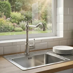 Cooke & Lewis Mitigeur de cuisine nickel brossé Belmore