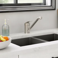 Cooke & Lewis Mitigeur de cuisine nickel brossé Huka* Evier Et Robinet De Buanderie