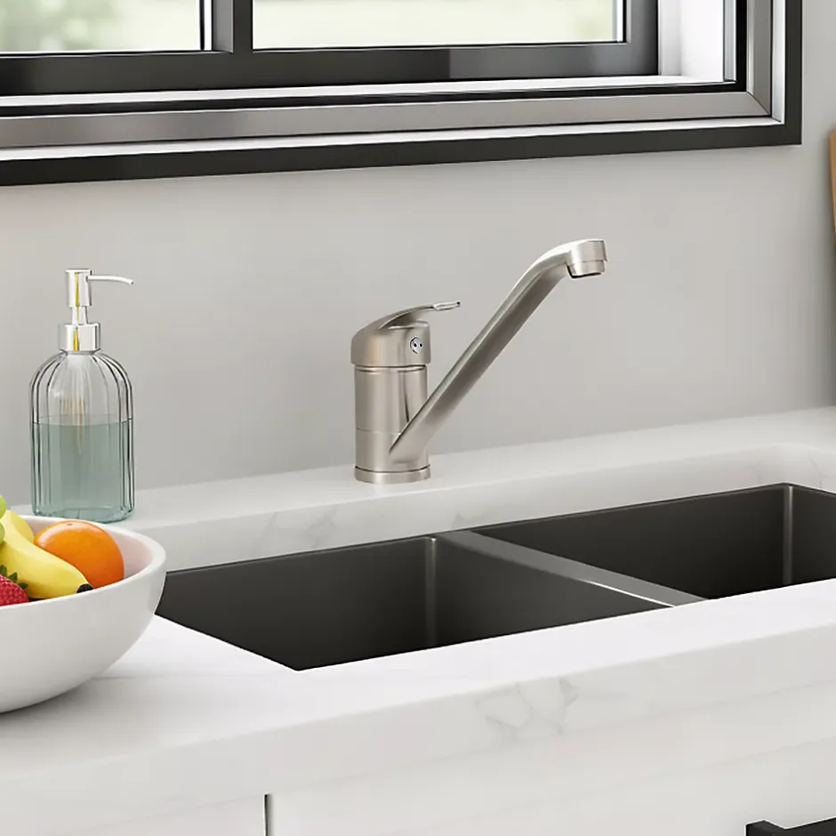 Cooke & Lewis Mitigeur de cuisine nickel brossé Huka* Evier Et Robinet De Buanderie