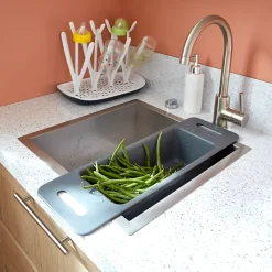 Cooke & Lewis Mitigeur de cuisine nickel brossé, GoodHome Katiki* Evier Et Robinet De Buanderie