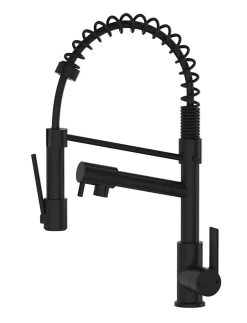 Essebagno Mitigeur de cuisine noir mat avec douchette, Big Hotto* Evier Et Robinet De Buanderie