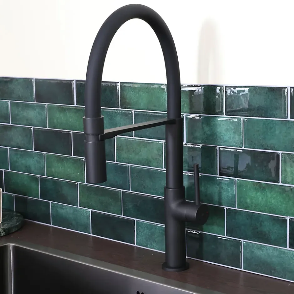 Essebagno Mitigeur de cuisine noir avec douchette Magnet