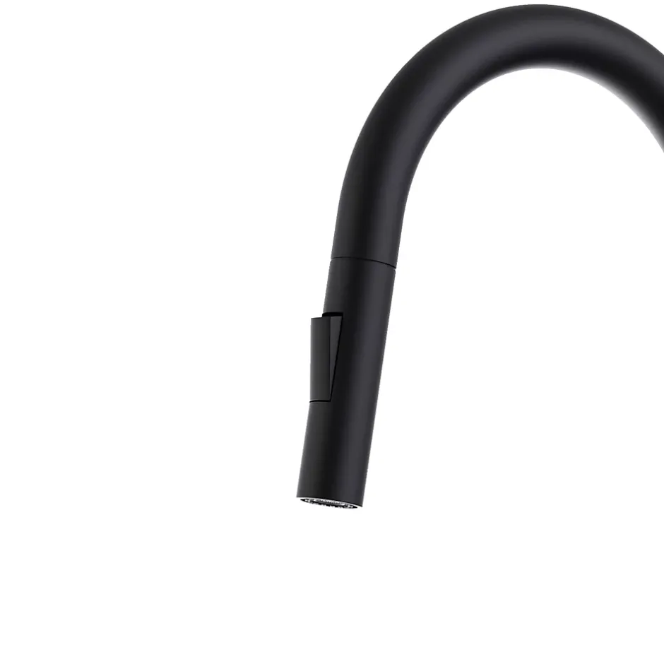 Essebagno Mitigeur de cuisine noir avec douchette Iconic