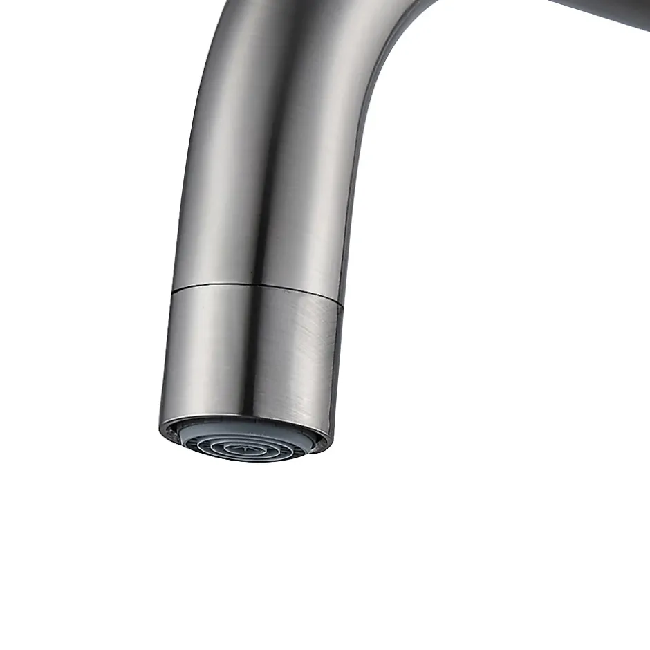 GoodHome Mitigeur de cuisine rabattable nickel brossé Deltana