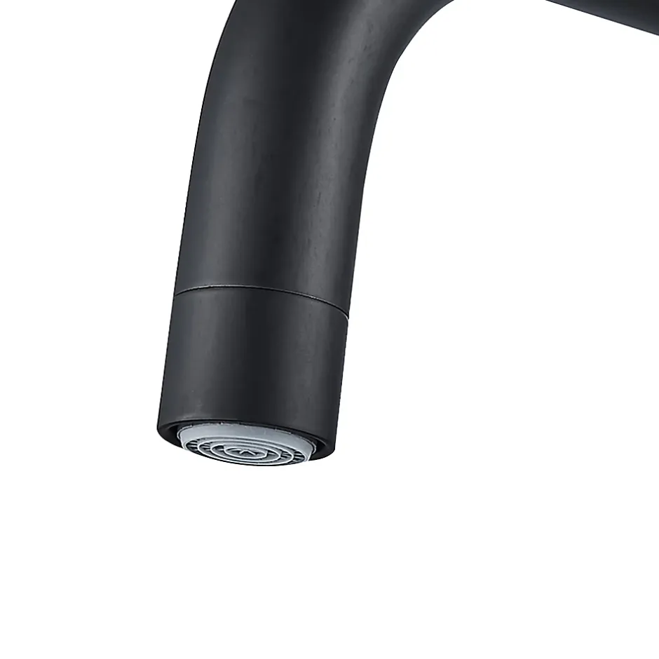 GoodHome Mitigeur de cuisine rabattable noir mat Deltana