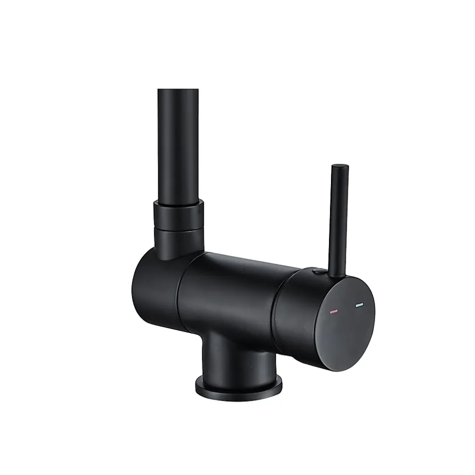 GoodHome Mitigeur de cuisine rabattable noir mat Deltana