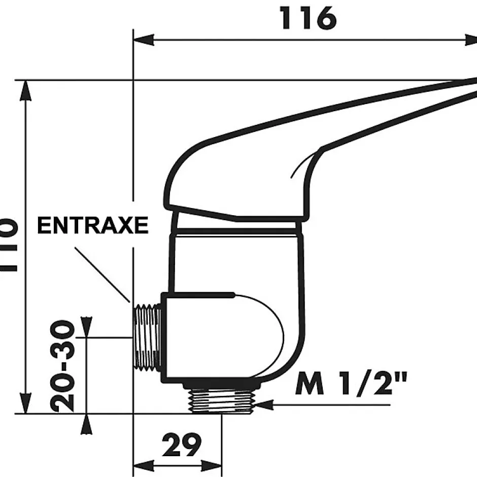 Delabie Mitigeur de douche - entraxes 60 à 80 mm -
