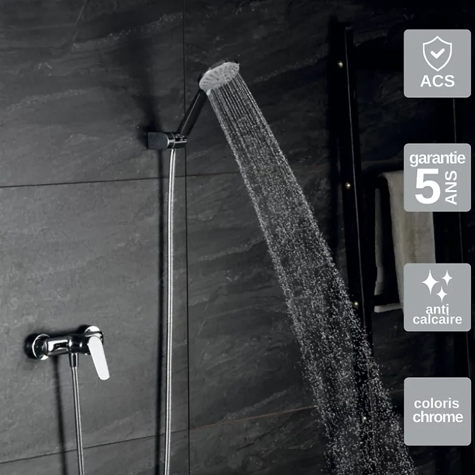 Imex Mitigeur de Douche anti-calcaire Chrome BELGICA BDZ044-5* Colonne De Douche Mécanique