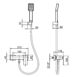 Imex Mitigeur de Douche anti-calcaire Chrome PISA BDP048-5* Colonne De Douche Mécanique
