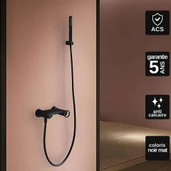 Imex Products Mitigeur de Douche anti-calcaire Noir Mat IMEX OLIMPO BDC033-5NG