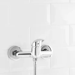 GoodHome Mitigeur de douche entraxe 150 mm Eidar en laiton chromé