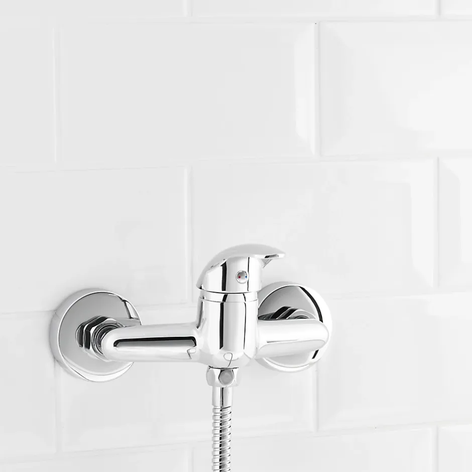 GoodHome Mitigeur de douche entraxe 150 mm Eidar en laiton chromé