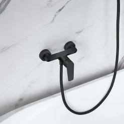 Poalgi Mitigeur de douche mécanique avec douchette SKY BATH noir mat série NATURE* Robinet De Douche