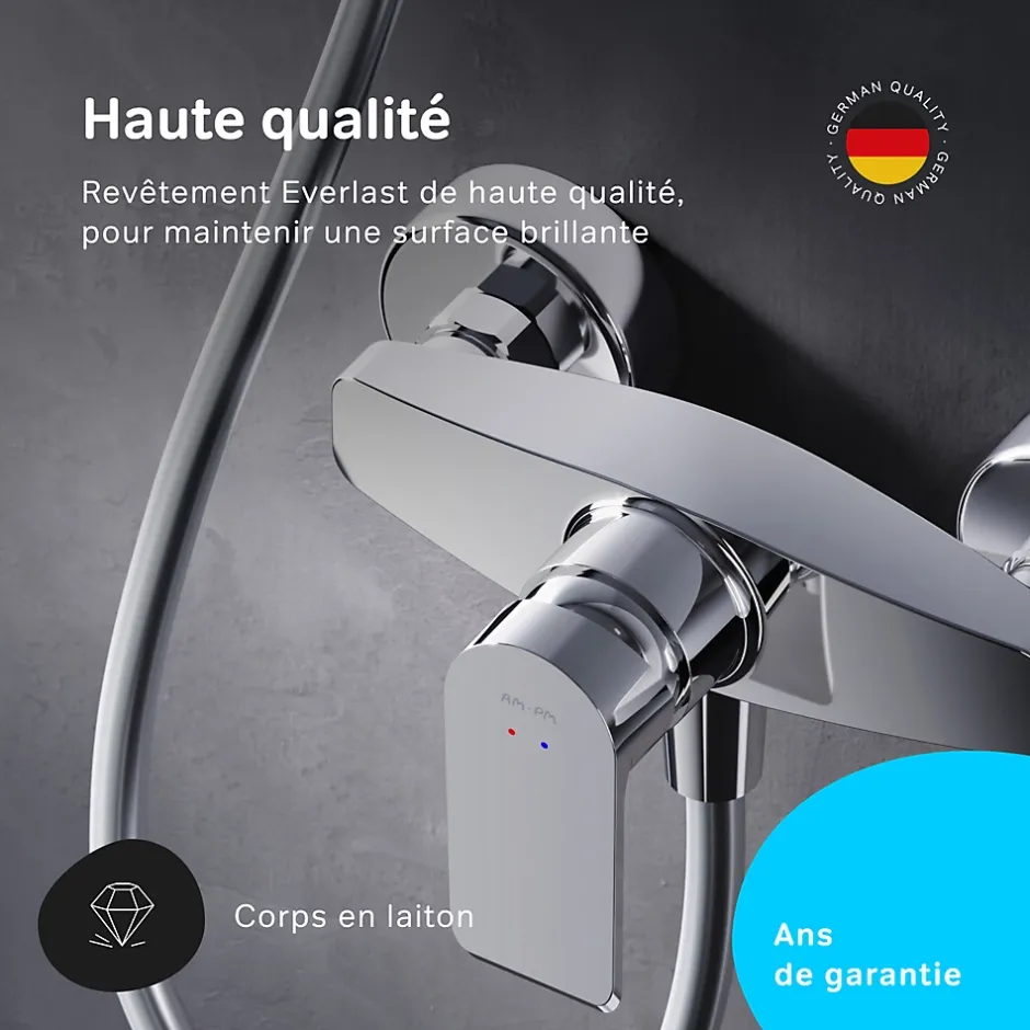 Am.Pm Europe Mitigeur de douche mécanique Robinet de douche Chrome, Flash FNA20000 AM.PM* Robinet De Douche