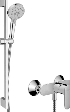 Hansgrohe Mitigeur de douche mécanique avec douchette, flexible et barre réglable chrome Vernis Blend* Colonne De Douche Mécanique