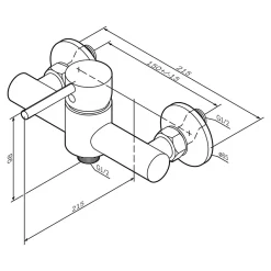 Am.Pm Europe Mitigeur de douche mécanique Robinet Salle de Bain Chromé, FPA20000 Spike AM.PM