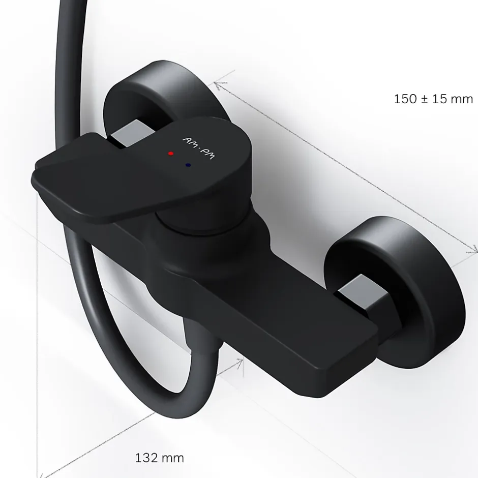 Am.Pm Europe Mitigeur de douche mécanique Robinet Salle de Bain Noir Mat, FXA20022 X-Joy AM.PM* Robinet De Douche