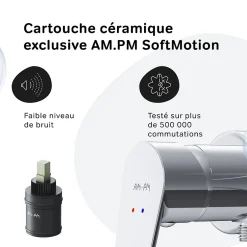 Am.Pm Europe Mitigeur de douche mécanique Robinet Salle de Bain Chromé, FTA20000 Hit AM.PM
