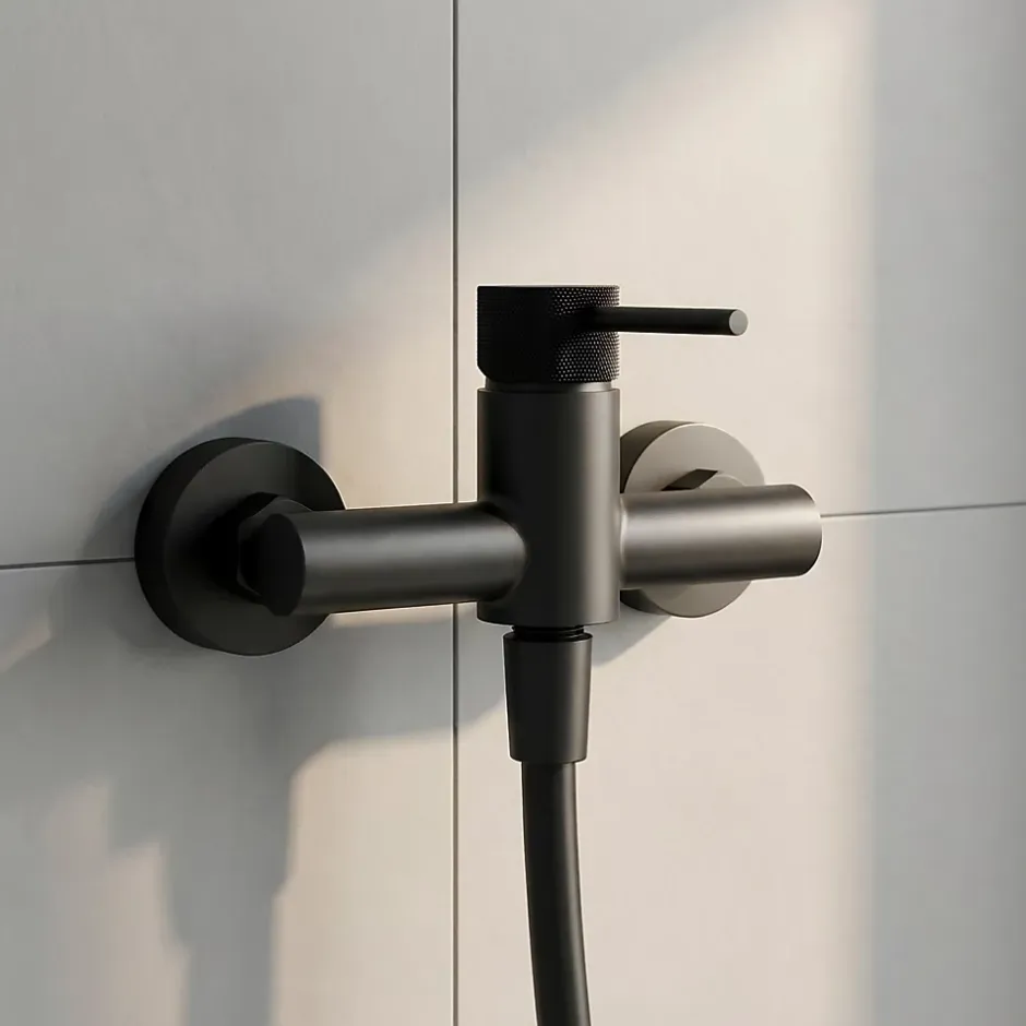 GoodHome Mitigeur de douche mécanique noir mat, Owens