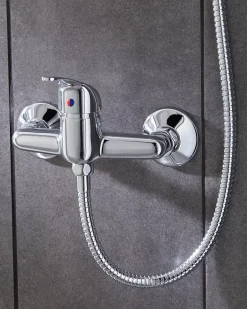 Mitigeur de douche mécanique entraxe 150 mm Arborg en laiton chromé
