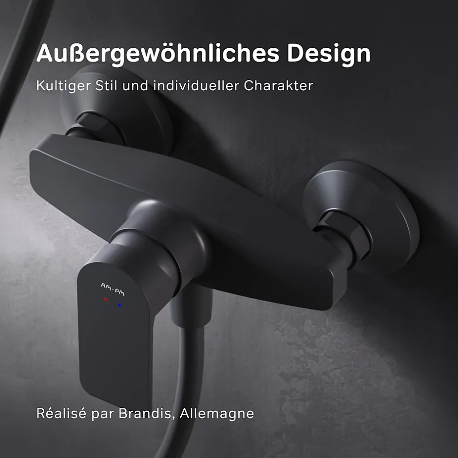 Am.Pm Europe Mitigeur de douche mécanique Robinet de douche Noir, Flash FNA20022 AM.PM