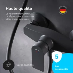 Am.Pm Europe Mitigeur de douche mécanique Robinet de douche Noir, Flash FNA20022 AM.PM