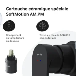 Am.Pm Europe Mitigeur de douche mécanique Robinet de douche Noir, Flash FNA20022 AM.PM