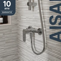 GoodHome Mitigeur de douche mécanique, chrome, NF, Aisai
