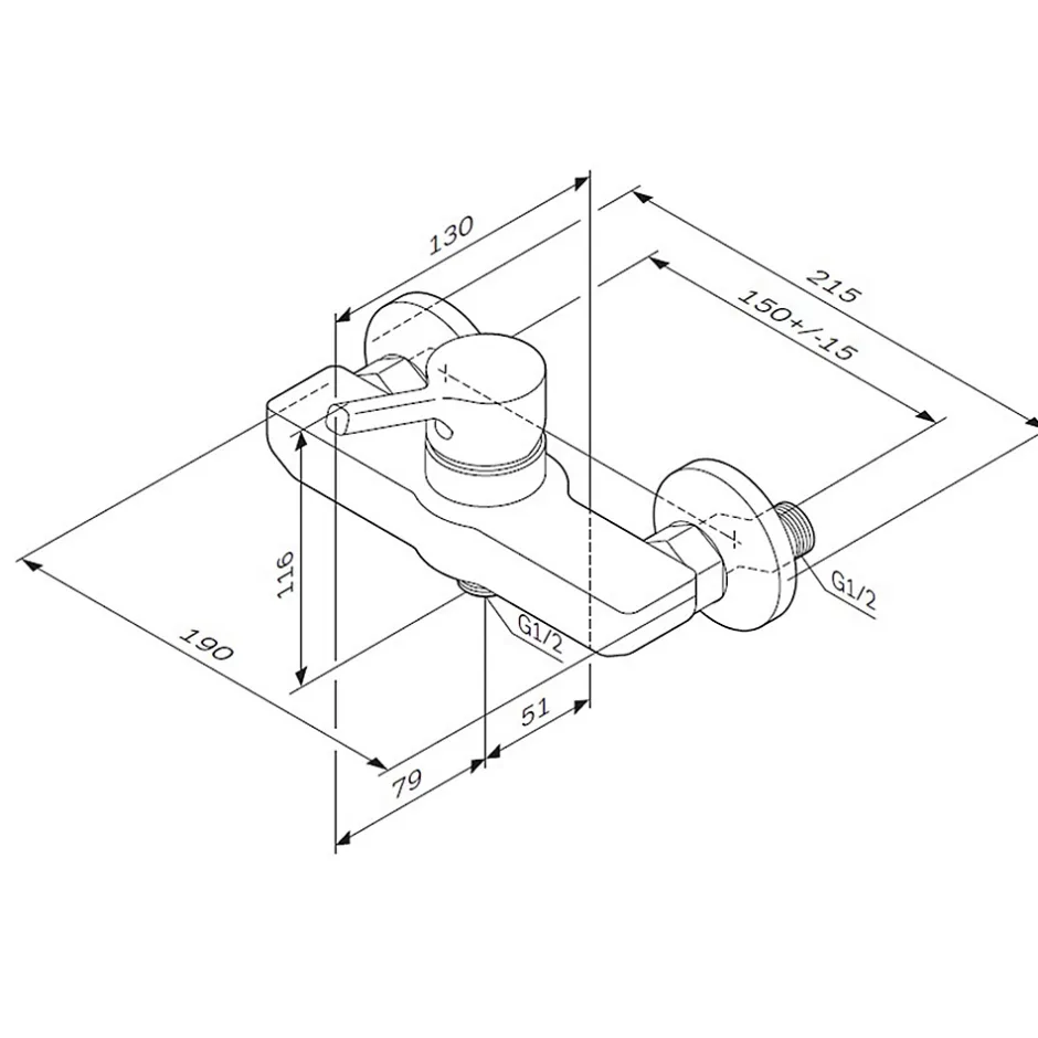 Am.Pm Europe Mitigeur de douche mécanique Robinet Salle de Bain Chromé, FXB20000 X-Joy S AM.PM* Robinet De Douche