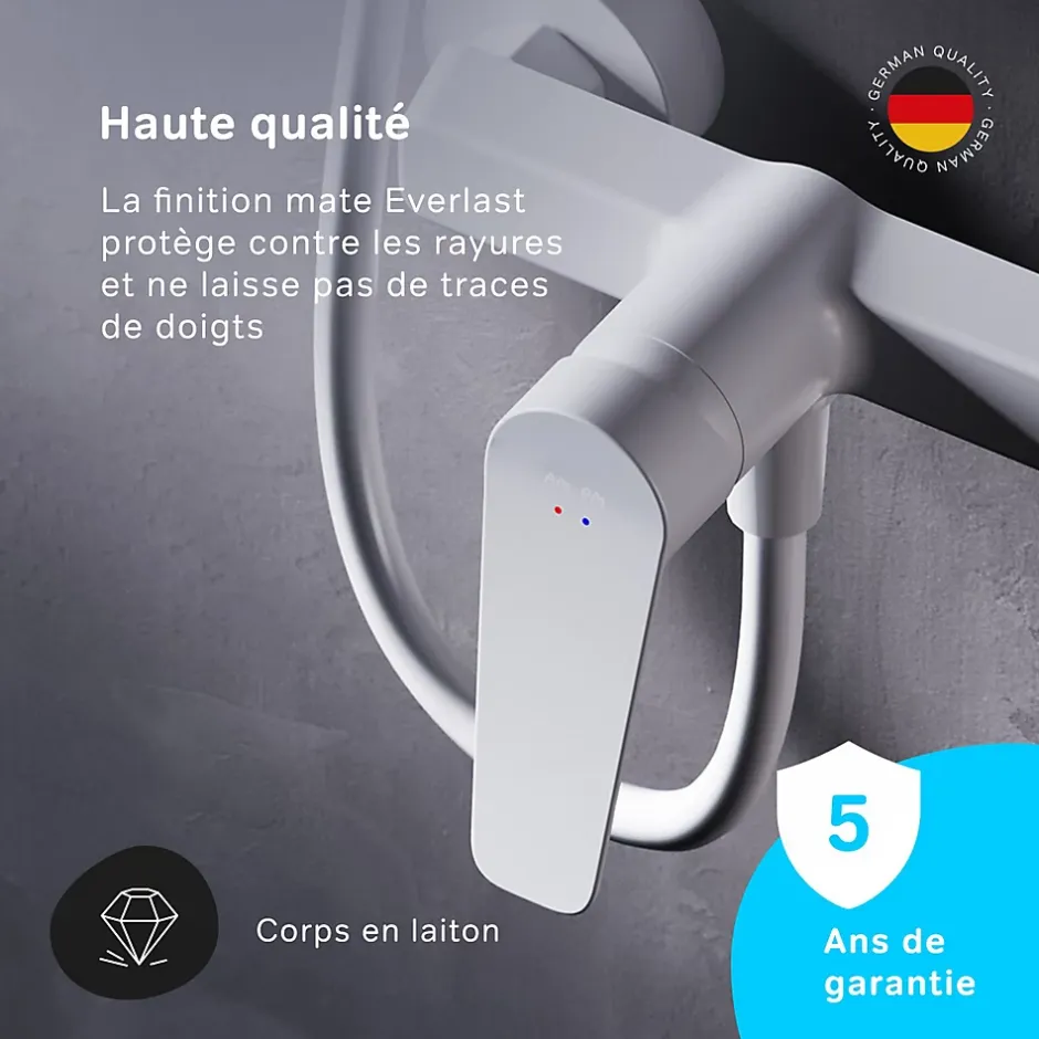 Am.Pm Europe Mitigeur de douche mécanique Robinet Salle de Bain Blanc, FTA20033 Hit AM.PM* Robinet De Douche