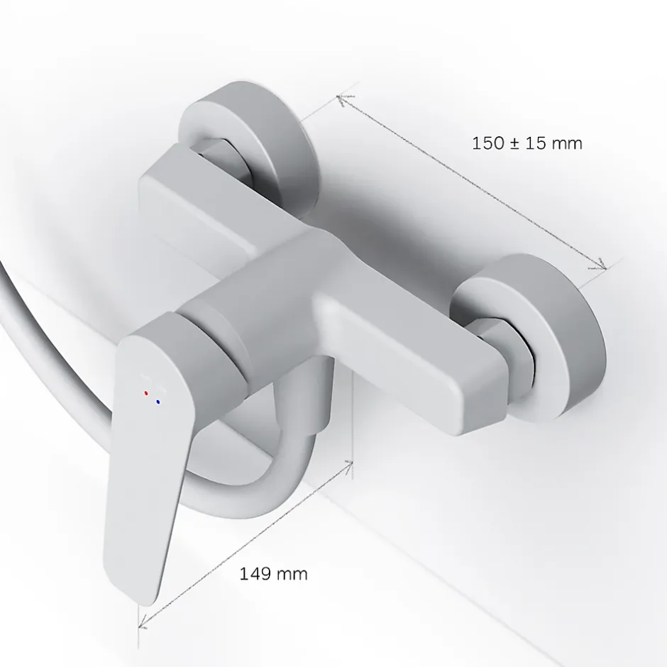 Am.Pm Europe Mitigeur de douche mécanique Robinet Salle de Bain Blanc, FTA20033 Hit AM.PM* Robinet De Douche