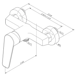Am.Pm Europe Mitigeur de douche mécanique Robinet Salle de Bain Blanc, FTA20033 Hit AM.PM* Robinet De Douche