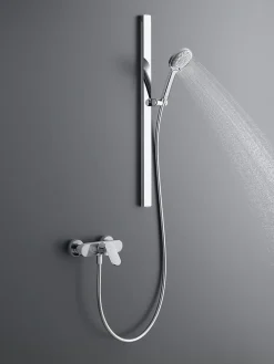 Duravit Mitigeur de douche monocommande Chrome - apparent - 1 sortie - 21,6x16,5x11,3 - Wave