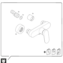 Duravit Mitigeur de douche monocommande Chrome - apparent - 1 sortie - 21,6x16,5x11,3 - Wave