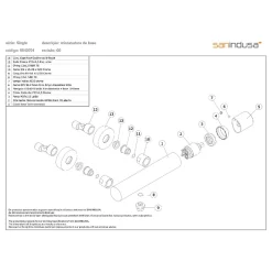 Sanindusa Mitigeur de douche mural épuré Single chromé livré avec raccords excentrés et rosaces de finition