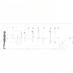 Sanindusa Mitigeur de douche mural contemporain Easy NF chromé livré avec raccords excentrés et rosaces de finition