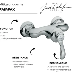 Jacob Delafon Mitigeur de douche mural Fairfax* Robinet De Douche