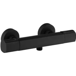 Essebagno Mitigeur de douche thermostatique mural, noir, Carra