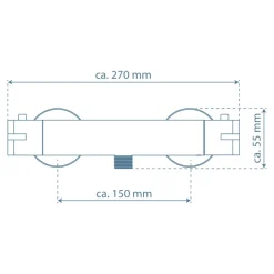 Schütte Mitigeur de douche thermostatique LONDON chromé* Robinet De Baignoire