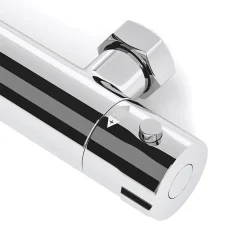 Lomazoo Mitigeur de douche thermostatique chromé - Entraxe 15 cm - avec bouton de sécurité 38C* Robinet De Douche
