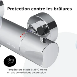 Am.Pm Europe Mitigeur de douche thermostatique Robinet salle de bain Chromé, FTA40000 Hit AM.PM* Robinet De Douche