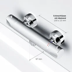 Am.Pm Europe Mitigeur de douche thermostatique Robinet salle de bain Chromé, FTA40000 Hit AM.PM* Robinet De Douche