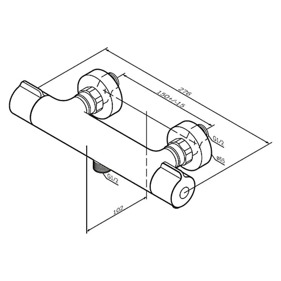 Am.Pm Europe Mitigeur de douche thermostatique Robinet salle de bain Chromé, FGA40000 Gem AM.PM* Robinet De Douche