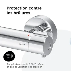 Am.Pm Europe Mitigeur de douche thermostatique Robinet salle de bain Chromé, FGA40000 Gem AM.PM* Robinet De Douche