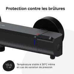 Am.Pm Europe Mitigeur de douche thermostatique Robinet salle de bain, Noir FNA40022 Flash AM.PM* Robinet De Douche